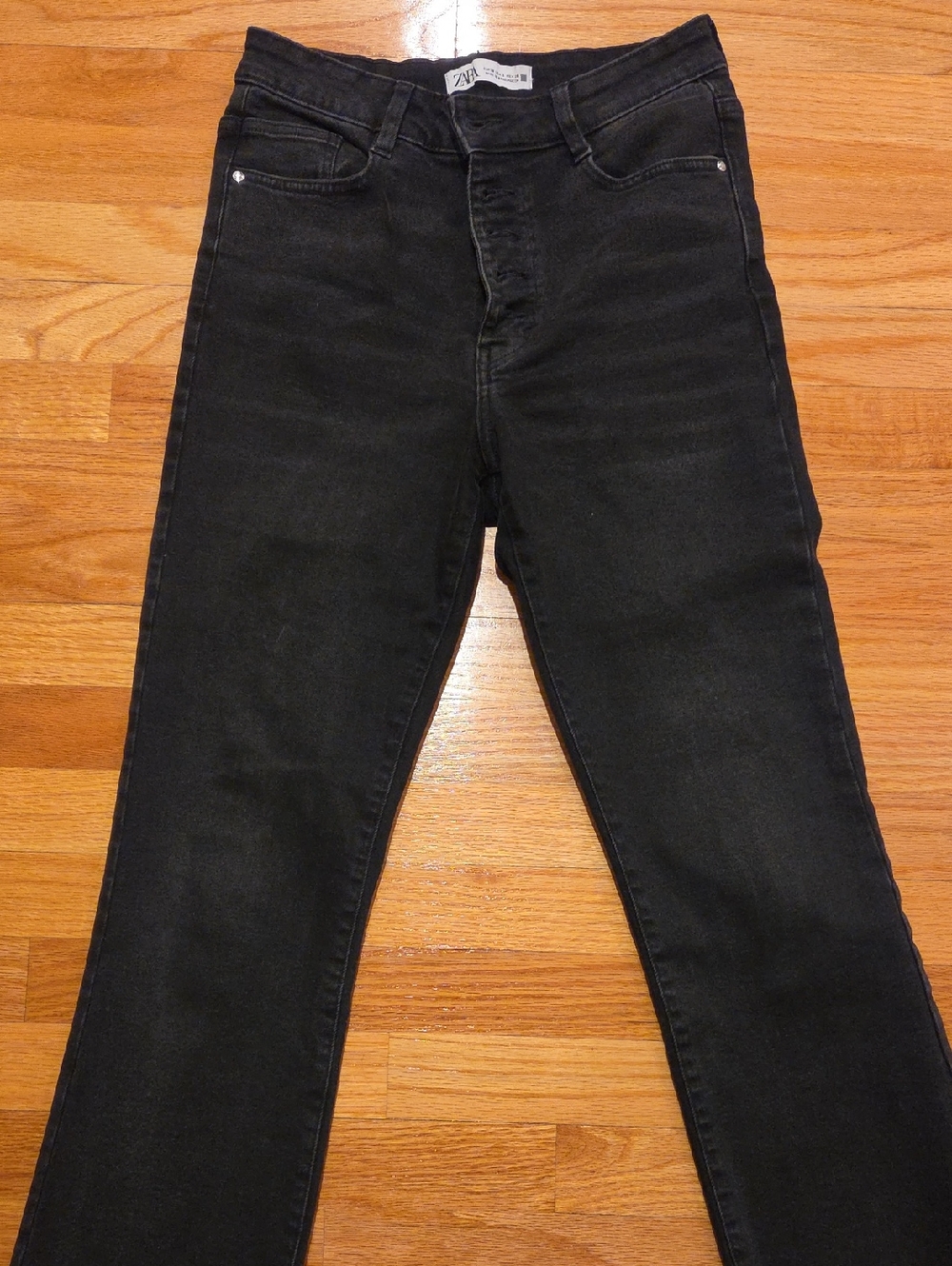 Zara Women Slim Straight Black Jeans